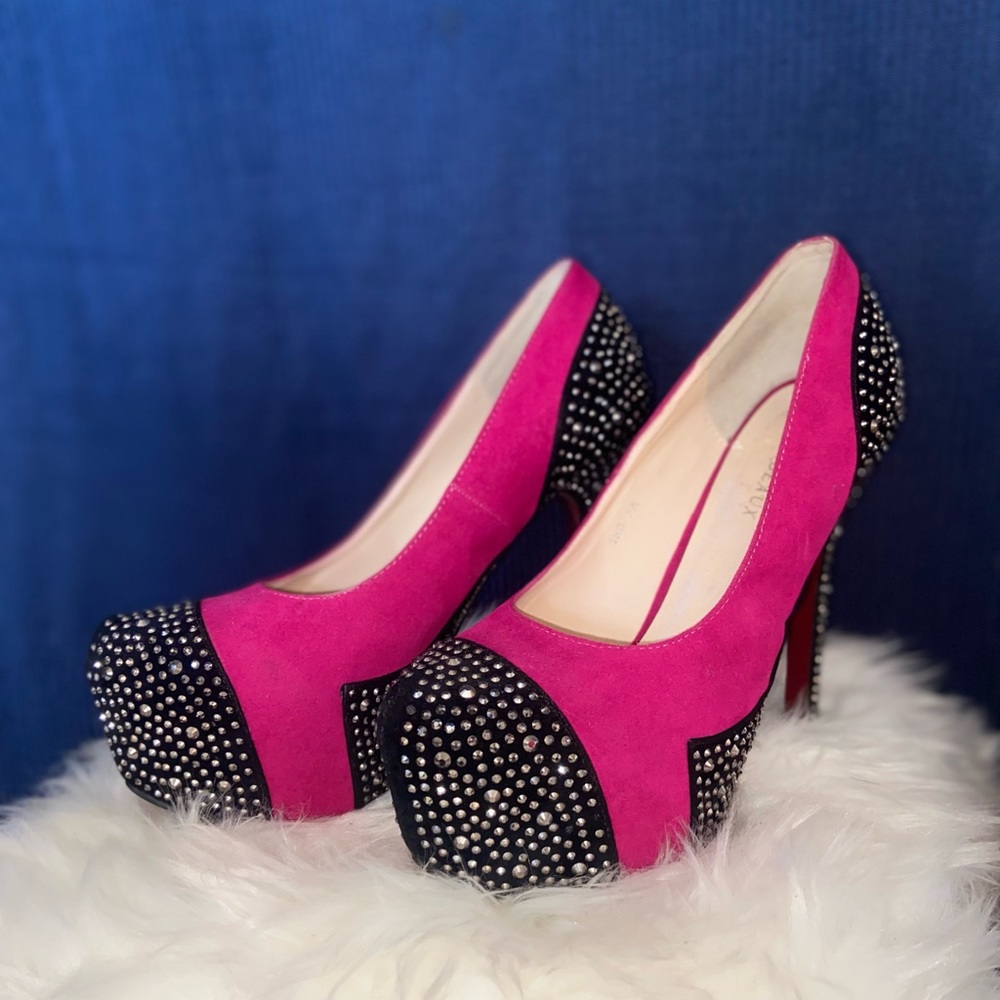 Micheal & Bordeaux Hot Pink & Black High Heels🌟👠